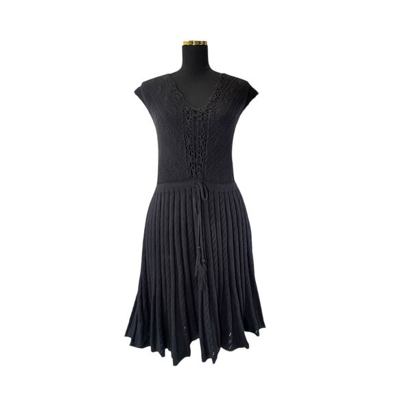 Moda International Black Crochet-Knit Dress Women's XL - Picture 1 of 7